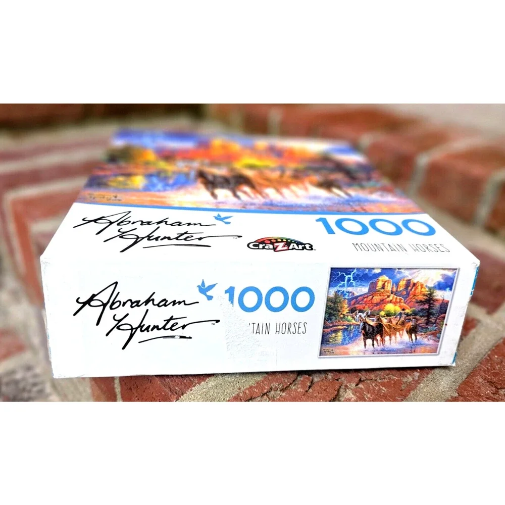 CraZArt 1000 Piece Puzzle Mountain Horses Abraham Hunter COMPLETE